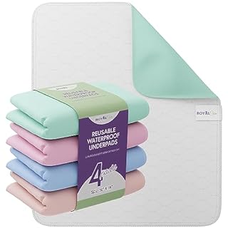 Incontinence Bed Pads - Reusable Waterproof Underpad Chair, Sofa and Mattress Protectors - Highly Absorbent, Machine Washable - for Children, Pets and Seniors (30x36 (Pack of 4), Multi-Color)