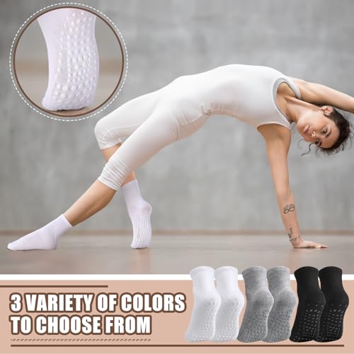 Foaincore 12 Pairs XX-Large Slipper Socks Terry Ring Non Slip Gripper Socks for Adults Home Hospital (Black,Grey and White)4