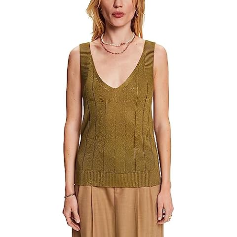 ESPRIT Women's Olive Shimmer Sweater Cover