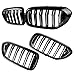 Zealhot G30 Grille, Black Front Kidney Grille Grill Compatible with BMW 2017-2020 5 Series G30 M5 530e 530i 540i 550i, Gloss Black Double Slats