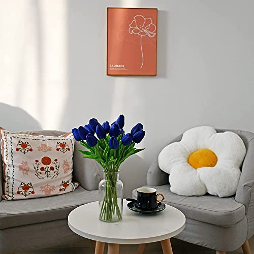 Tulipanes artificiales azules para decoración de hogar, bodas y arreglos florales 6