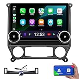 Replacement Radio for Chevy Silverado GMC Sierra - Car Stereo Wireless Carplay Android Auto 2014-2018 8Core QLED Touch Screen Radio Upgrade GPS Navigation 11.5' Head Unit Double Knobs (6G+128G)