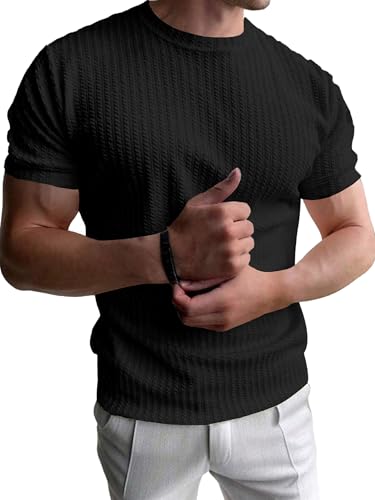 Image of Noble Monk Men's Polyester Blend Solid Regular Fit T-Shirt