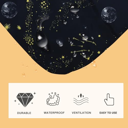 Balacoo Set de 3 capas impermeables para corte de cabello con patrón celestial para niños y accesorios de peluquería miniatura 4
