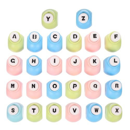 LALAFINA Alphabet Paper Punchers 26pcs School Scrapbooking Paper Punchers Crafting Supplies for Greeting Cards Scrapbooking Arts & Crafts School Projects