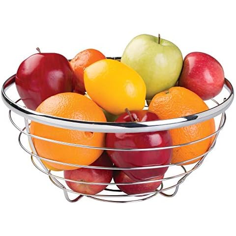 iDesign Frutero redondo de alambre plateado Cover