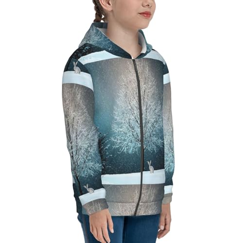Winter Rabbit Kid Hoodies Boys Zip Up Sweatshirts Girls Pullover with Pocket4