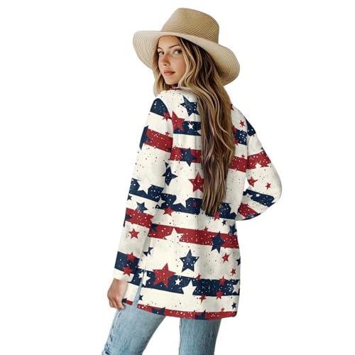 Image of Biyejit Women's Long Sleeve Open Front Cardigan Casual Loose Lightweight Cardigans with Pockets Drape Cardigan