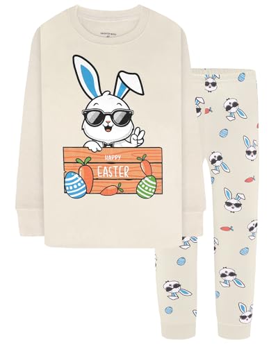 Image of DAUGHTER QUEEN Boys Pajamas 4 Pieces Long Set 100% Cotton Sleepwear Size 18 Months-12 Years