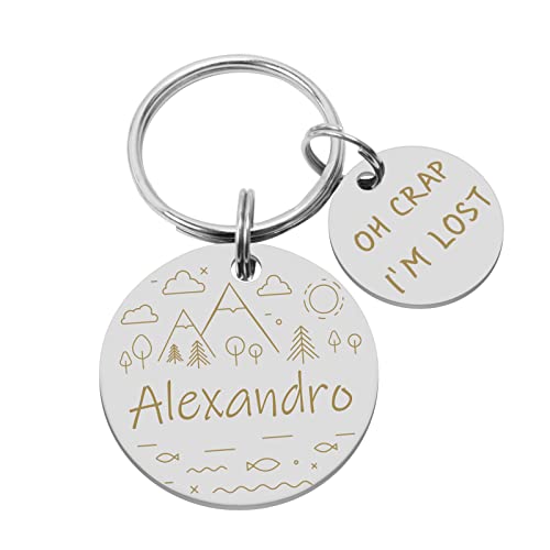 LEREATI Stainless Steel Custom Cat/Dog Tag, Round Pet ID Tag, Double Sided Engraving (Silver)