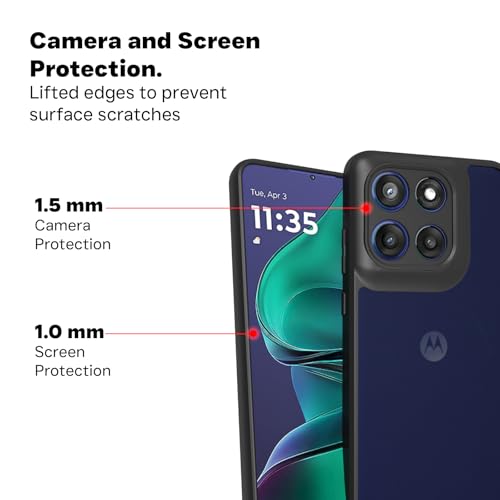 Image of RIGGEAR Shockproof Sleek Hybrid Armor Back Cover Case for Motorola Moto Edge 60 Stylus 5G (Smoke Black Matte PC with Black TPU Bumper)