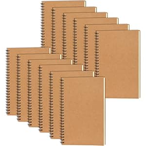 EOOUT 12 Pack A5 Sketchbooks, Blank Notebooks, Spiral Notebook, 5.5 x 8.3 Inches, 50 Sheets 100 Pages, Unlined Journals, Diary Planner Sketch Books for Drawing, Art, Students and Office Supplies