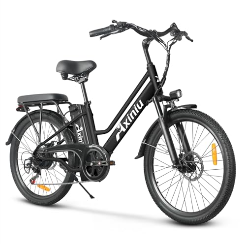24 Inch Electric Bike for Adults, Step Through Ebike for Women, Peak 1000W Motor 22MPH, 48V 20AH Removable Battery Up to 70 Miles, 7 Speed Dual Shock Absorber, City Cruiser Commuter Bicycle image 2