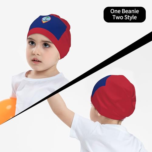 Flag of Guam Children Hip Hop Knitted Hat Kids Elastic Leisure Knit Cap Warm Sleep Beanies Black4