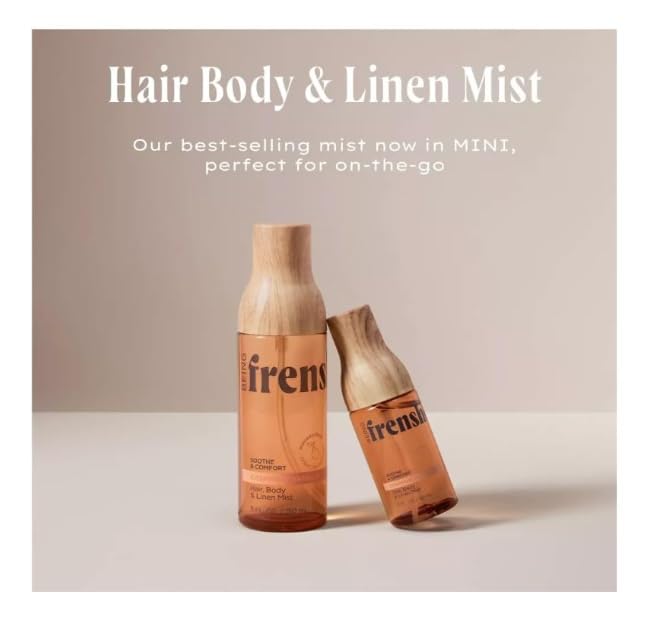 Being Frenshe Cashmere Vanilla Mist Duo | BODY AND LINEN MIST Soothe And Comfort Hair, 5 fl oz | Full Size & 2 fl oz Mini