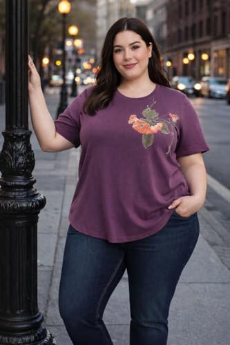 Image of In Love Women's Graphic Printed Cotton Plus Size Longline T-Shirt | Cotton fabric - soft longline T-shirt with easy plus-size fit