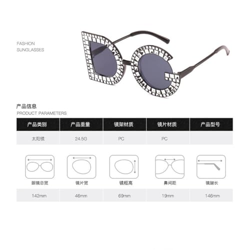 Sunglasses large frame letter sunglasses female2