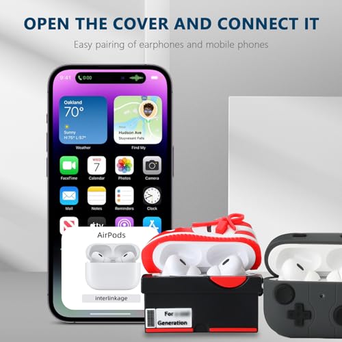 Image of [2Pack] Gedicht for Airpods Pro 2nd Generation Case, Funny 3D Cartoon Game Console Shoe Box Design Silicone Soft Cases for Airpods Pro 2nd Gen, with Keychain for Kids Women Men