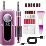Torno para Uñas, Palwin Limas Electrónicas USB Profesional para Manicura y Pedicura, 35000 rpm Pulidorares para Uñas Acrilicas con 11pcs Brocas y Cepillos, Kit de Cuidar para Uñas para Hogar y Salón