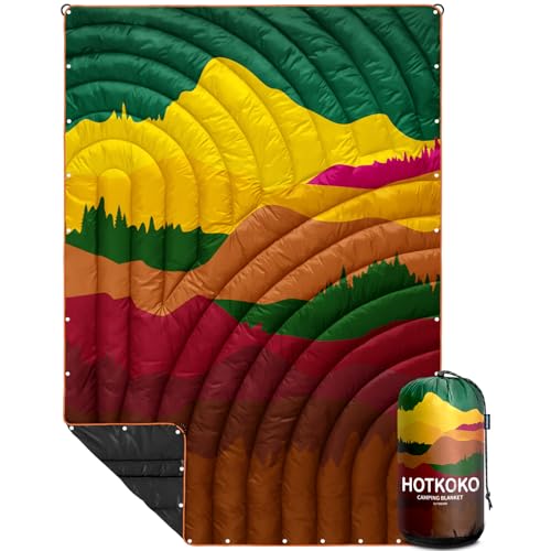 Puffy Camping Blanket,Large Camp Blanket Outdoor Camping Quilt Waterproof
