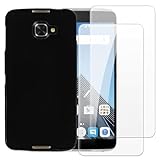 Shantime Case with 2 Pack Screen Protector Combo Compatible with Alcatel Idol 4S, Shockproof Cover and Tempered Glass Set for Full Body Safety(Black)