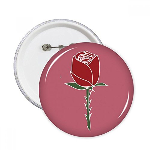 Pins oeillet rouge plante badge rond de 5 pièces de DIYthinker pour customiser vos vêtements