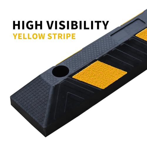 Image of BESEA 20.8 inch Rubber Parking Stop, 4 Pack Wheel Stop for Garage & Driveway