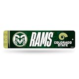 Rico Industries NCAA Colorado State Rams "Rams" Metal Street Sign 4" x 15" Home Décor - Bedroom - Office - Man Cave