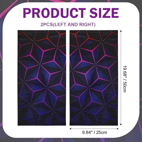 Image of JSCARLIFE Geometric Patterns Car B-Pillar Sticker, HD Printed PVC Waterproof Car Decals, Car Stickers Vinyl Self-Adhesive Side Strip Decal Cool Stickers (Purple)