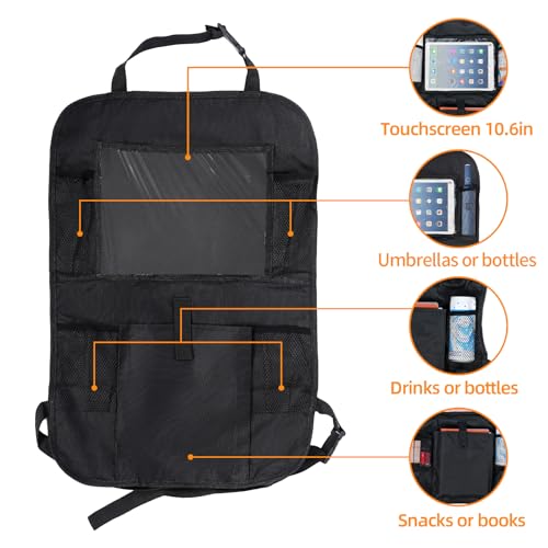 KITDAHOM 2 Stück Autositz Organizer - Auto Organizer - Sitzschutz Auto Rückenlehne, aus Nylon, wasserdicht und trittfest mit großem Stauraum, geeignet für Autositze und Heimaufbewahrung