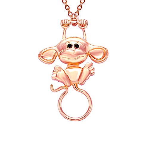 Image of Lovely Magnetic Reading Glasses Holder Clip Multi-Function Monkey Pin Brooch /Necklace (Rose Gold Brooch)