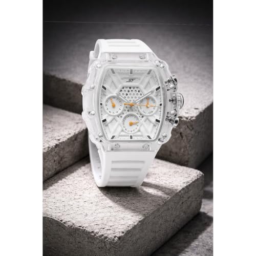 Image of SF Maiden Voyage Sport Watch Quartz Analog with White Dial White Silicon Strap Watch for Men - 77178PP02W