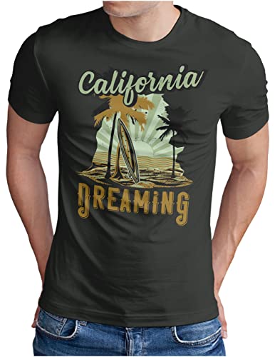 T-shirt OM3 Cali Surfing avec logo vintage sunshine en gris foncé XXXXL