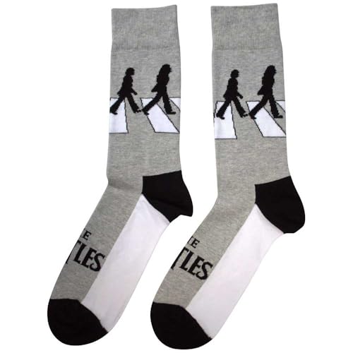 Beatles Abbey Road Silhouettes (US Men’s Shoe Size 8-12) Socks Grey - Les Beatles, Paul McCartney, John Lennon, RIngo Starr, George Harrison Beatles Abbey Road Silhouettes (US Men's Shoe Size 8-12) Socks Grey