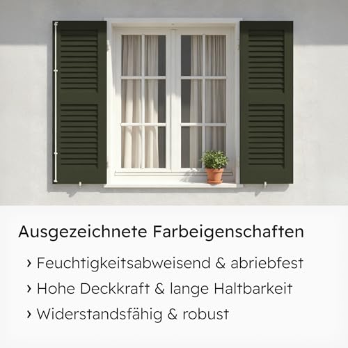 Viton Holzfarbe in Olivgrün - 0,7 Kg Holzlack Seidenmatt - Wetterschutzfarbe für Außen - 3in1 Grundierung & Deckfarbe - Profi-Holzschutzlack - KE31 - RAL 6003 Olivgrün/Olive