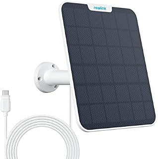 Reolink 6W Solar Panel Power Supply for Security Camera Outdoor Wireless like Argus 2E, Argus Eco, Argus PT, Argus 3 Pro, Go Plus, Go PT etc, 360° Adjustable Mount, 4 Meter Cable, Weatherproof, White