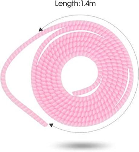 Image of Spiral Cable Protector, Data Cable Protective Sleeve, Headphone Saver, Charger Protective Cover, Wire Repair /Strain Relief Cable Wrap Tube for USB Data Cable Headphone Cable (Black+ Pink)