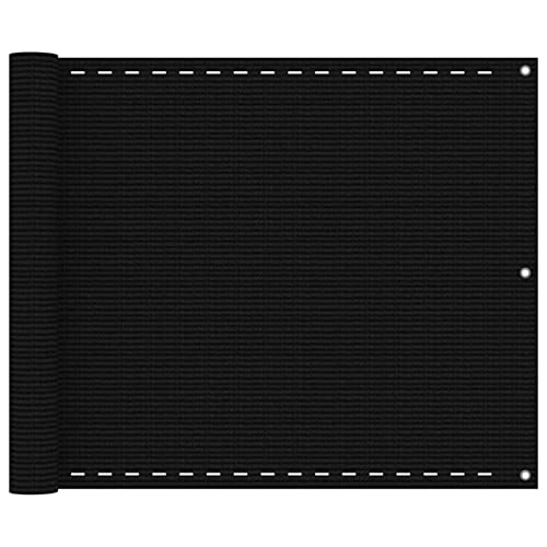 Gecheer Balkon Sichtschutz Bespannung Terrasse Windschutz Sonnenschutz Balkonbespannung Balkonverkleidung Balkonsichtschutz Schwarz 75x400 cm HDPE