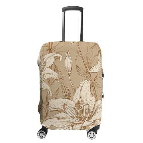 Carry on Luggage Cover Beige Line Drawing Suitcase Covers for Luggages Tsa Approved Travel Luggage Sleeve Protector Elastic Suitcase Protector Anti-Scratch Washable Fits 19-30 Inch Case -S