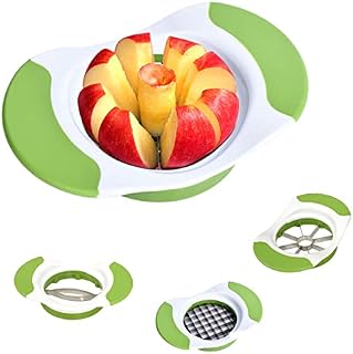 Apple Corer with 3 Blades, Apple Slicer-Divider-Cutter-Wedger with Stainless Steel Blades Easy Grip Handle
