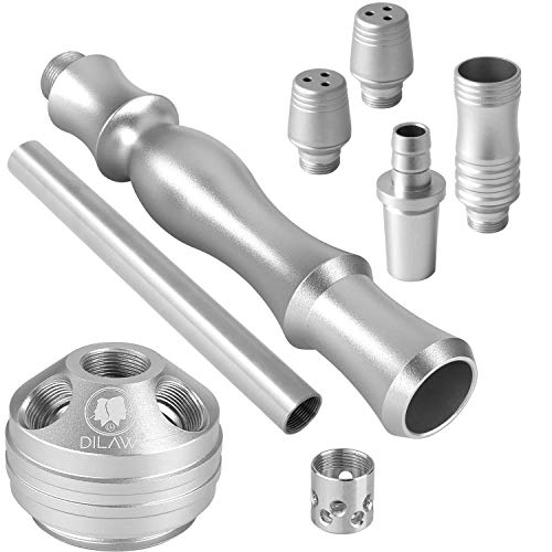 DILAW® Tornado Shisha Set Hookah Aluminium Alu 67cm + LED Licht | Wasserpfeife Kaminkopf Komplettset Molassefänger… – Bild 6