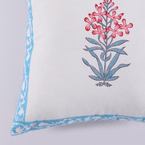 Image of Ravaiyaa - Attitude is everything Cotton Hand Block Printed Soft Cushion Cover Pillow Case 16 inch Square Cushion Sham Set of 2 Piece