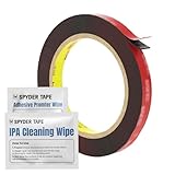4218P Automotive Double Sided Tape 10mm x 3m - Waterproof Heavy Duty Mounting Tape with Dual Adhesive Technology - Strong Bond for Curved Surfaces, Trims & LED Strips - Includes IPA Wipe