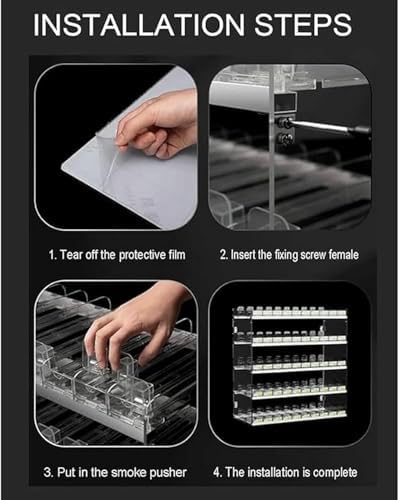 Multifunctional Automatic Cigarette Pusher Shelf for Market Store Retail，Cigarette Display Rack Shelf for Stores, Cigarette Showcase Rack, Acrylic Automatic Cigarette Display Holder, Wall Mo