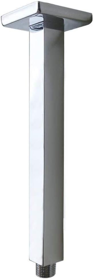 8-Inch Square Ceiling Mounted Shower Arm for Rain Shower Heads (Gold)