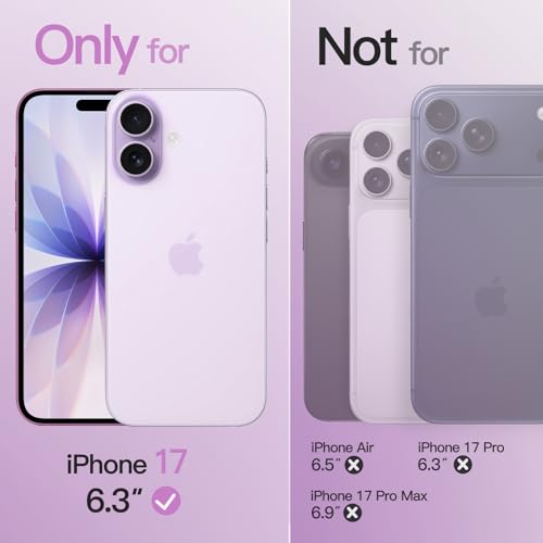 Image of JETech Magnetic Matte Case for iPhone 17, Purple | Compatible with MagSafe, Translucent Frosted Soft TPU Cover, Anti-Yellowing, Anti-Fingerprint, Shockproof