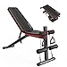 naspaluro Hantelbank,Verstellbare Bank,Klappbar Heimtraining,Fitness Trainingsbank,Utility-Hantelbank für Ganzkörpertraining,7 Stufen Rückenlehne-Gefälle