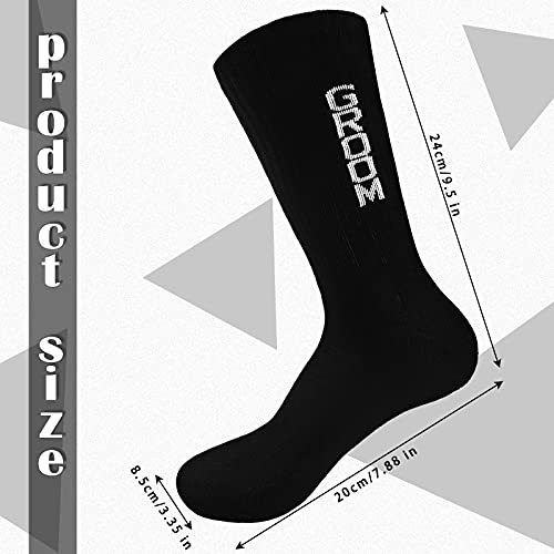 SATINIOR 6 Pairs Groomsmen Socks Wedding Casual Groom Dress Socks Men's Funny Novelty Groom Crew Socks Groomsman Best Man Groom Wedding Socks for Wedding Groomsman Multicolor2
