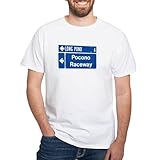 CafePress Pocono Raceway Road Sign PA White T Shirt Men's Traditional Fit White Casual Tshirt