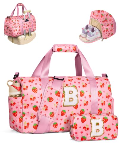 Elilier 6 7 8 9 10 Year Old Girl Birthday Gift, Kids Duffle Bag, Letter B